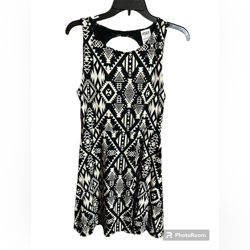 EUC PINK Victoria’s Secret Size Medium Aztec Print Skater Dress With Open Back